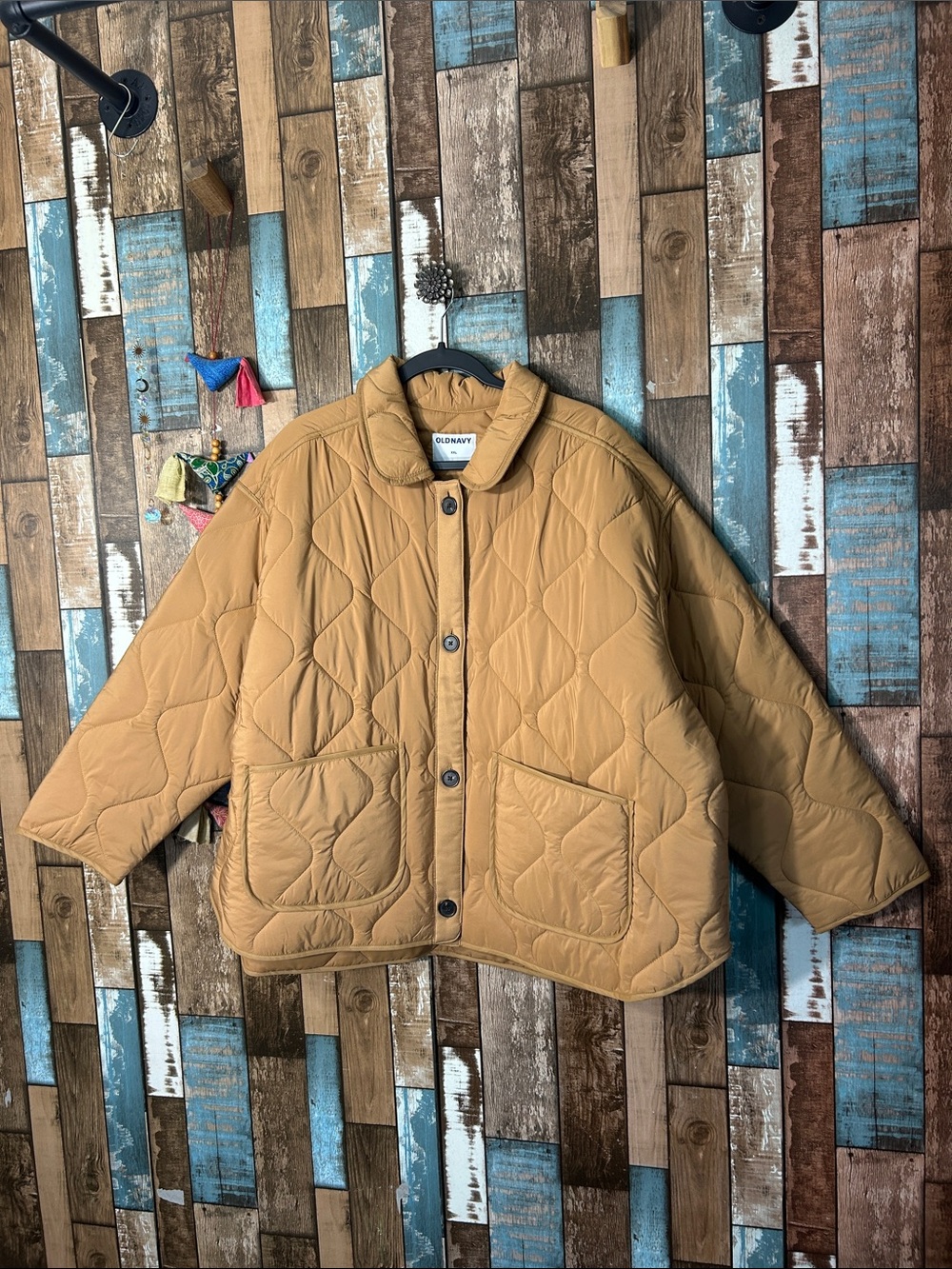 Women’s quilted  Puffer Jacket in Camel/Tan